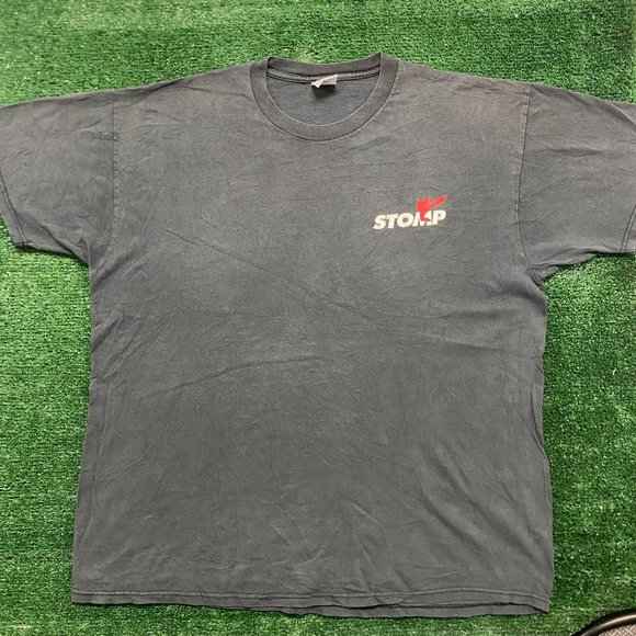 Vintage 90s Stomp Band Tour Baggy Sun Faded Rock T-Shirt - Picture 1 of 6